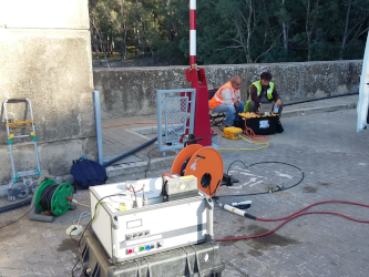 Estudio de via ferrea mediante cross-hole